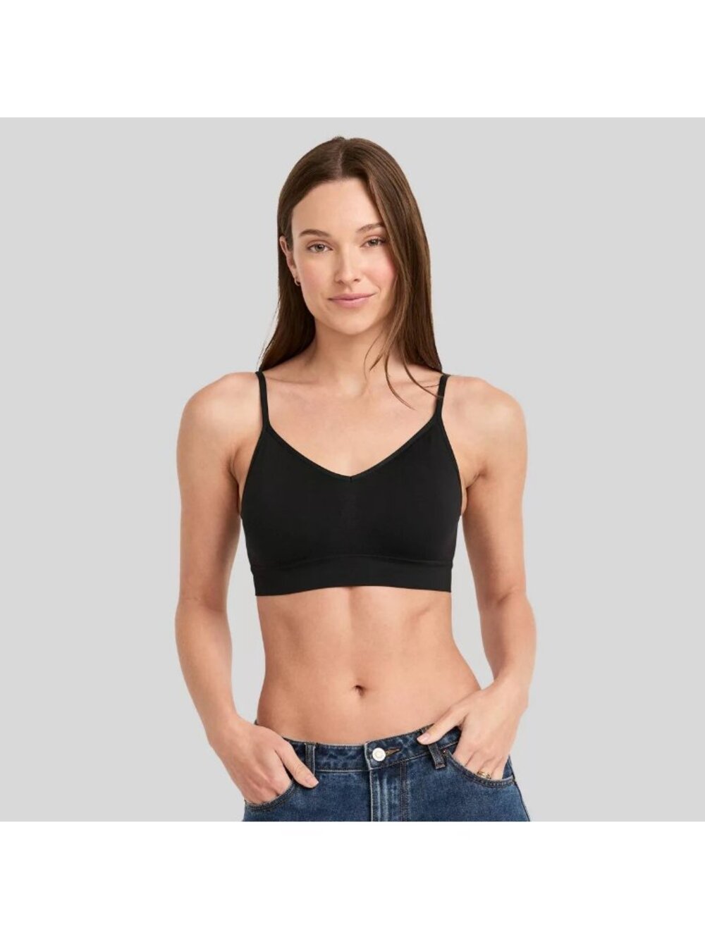Jockey Seamfree Bralette M Black Wire-Free NWT